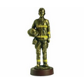 Firewoman Brass Figurine - 5" W x 12" H